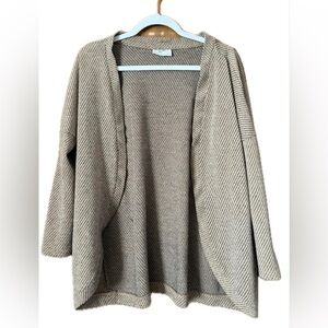 Women's Beige Open Front Sweater